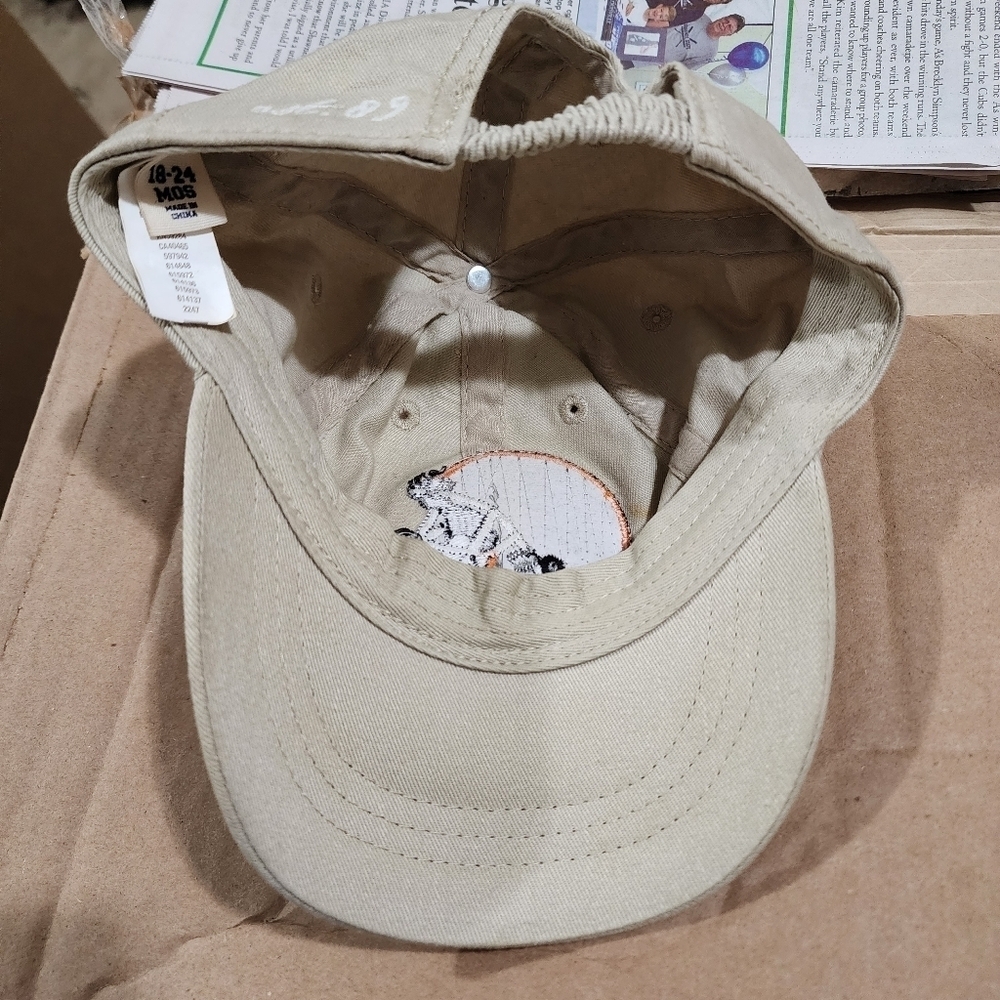 Old Navy Tan and Orange Football helmet hat for baby Size 18-24 mo - Picture 3 of 6